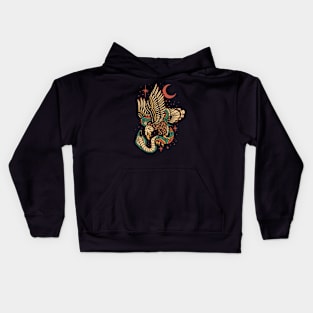 Retro Eagle and Snake Battle Kids Hoodie